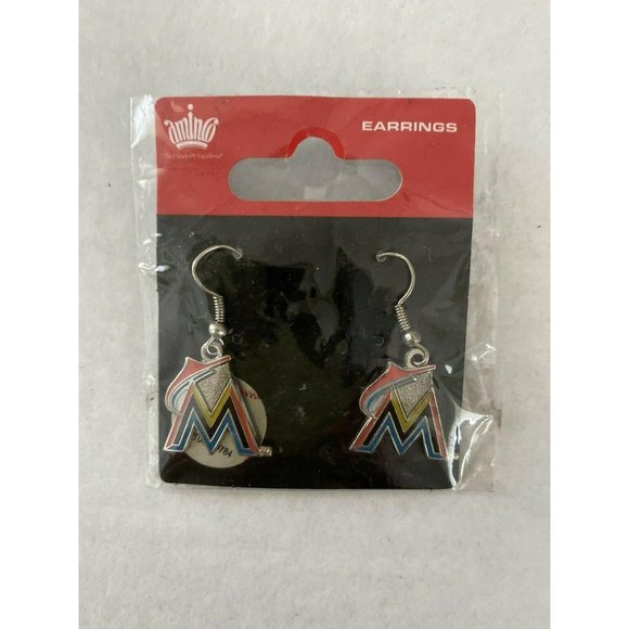 Miami Marlins Logo Dangle Earrings Marlins Fans - Picture 9 of 12